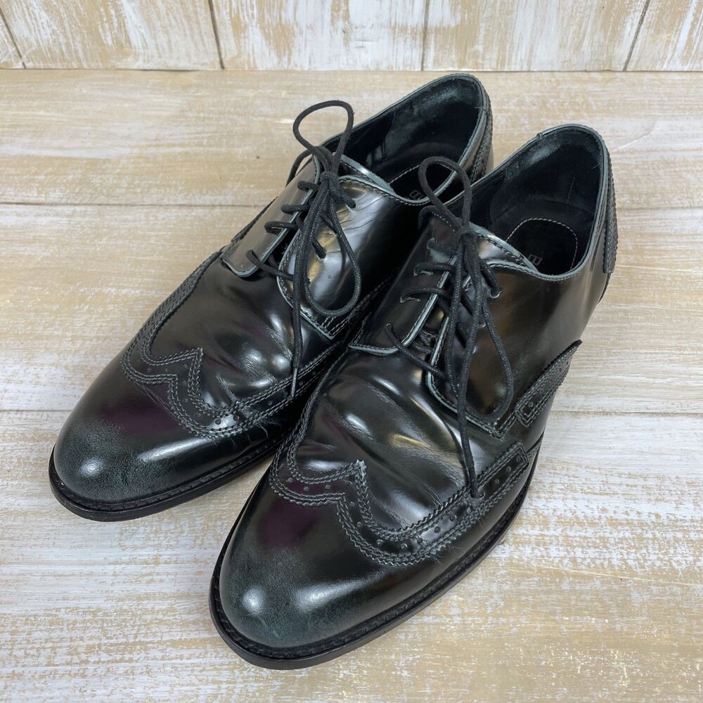 Bugatchi Wingtip Oxford Men's Shoes Black Size 9